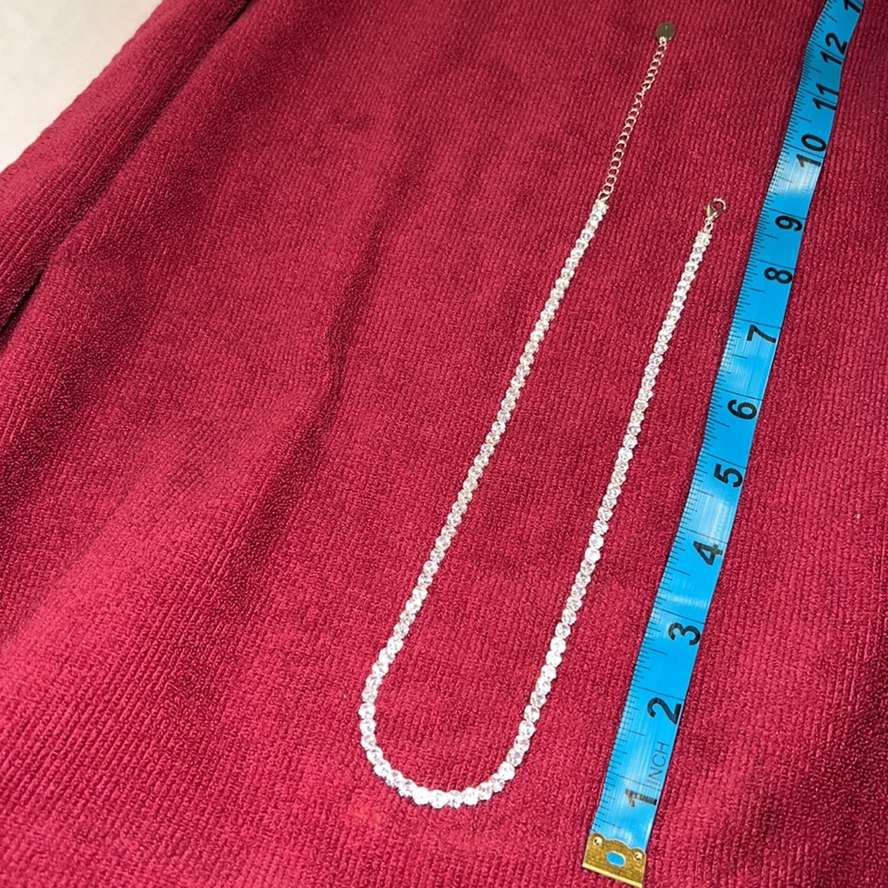 Round Cut CZ Diamonds Necklace Unisex 18” Silver-tone BRAND NEW - Picture 7 of 8